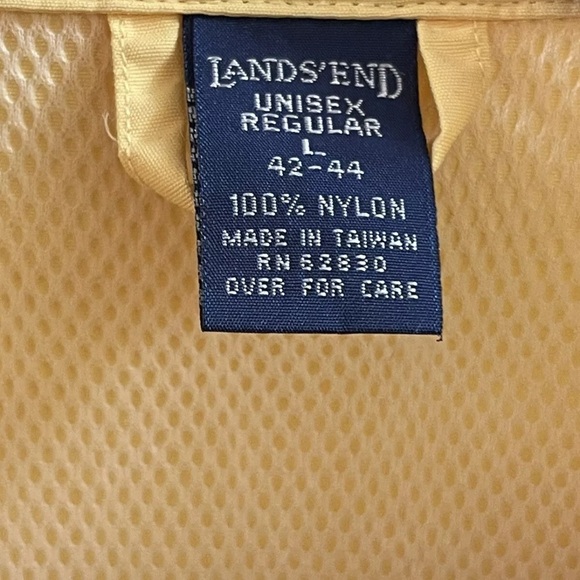Lands End Lightweight Rain  Jacket Womens Size L 42-44  Yellow Coat Unisex - Picture 4 of 11